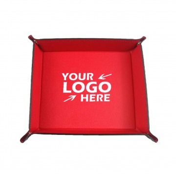 PU Leather Folding Square Storage Tray